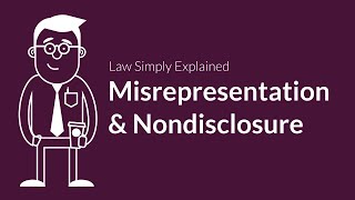 Misrepresentation and Nondisclosure  Contracts  Defenses amp Excuses [upl. by Earas565]