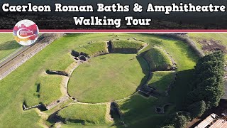 CAERLEON ROMAN BATHS amp AMPHITHEATRE WALES  Walking Tour  Pinned on Places [upl. by Heiney]