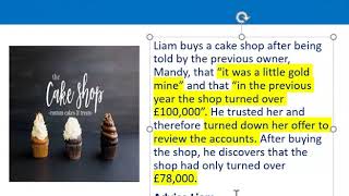 How to apply misrepresentation Liam cupcake scenario [upl. by Werdna]