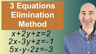 Solving Systems of 3 Equations Elimination [upl. by Nilram]