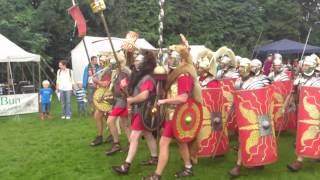 Roman Reenactment at the Amphitheatre in Caerleon Marching In [upl. by Elmira]